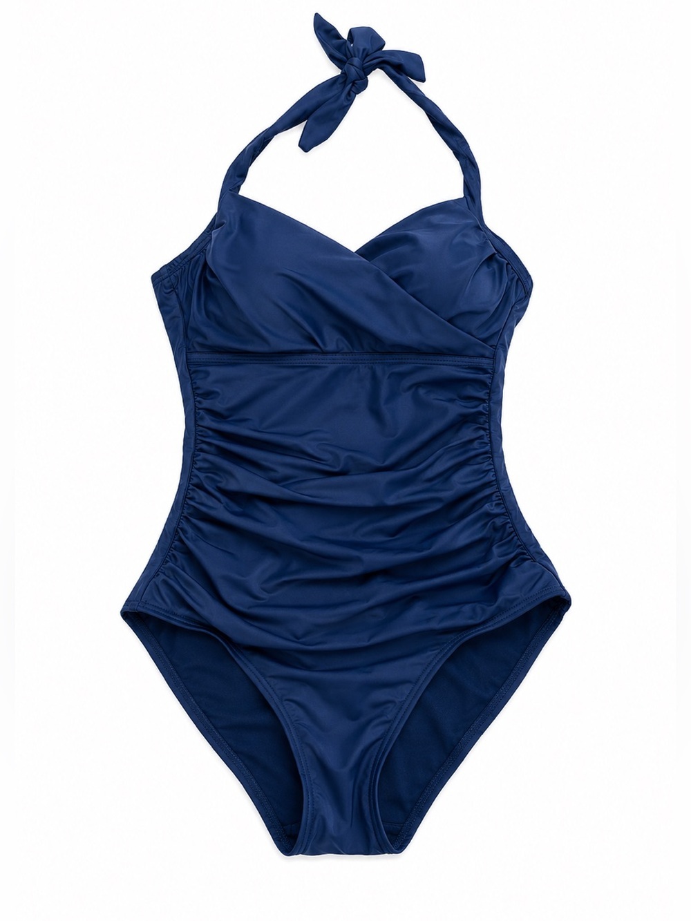 Tommy Bahama navy One Piece Swimsuit Size 4 Ruched Halter Tummy Control Swimwear